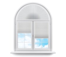 Плиссе арочные (шторы, жалюзи) краш перл бежевый цена. Купить в «Мастерская Жалюзи»