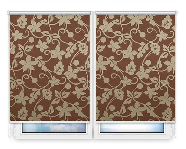 Рулонные шторы Мини Ажур-коричневый цена. Купить в «Мастерская Жалюзи»