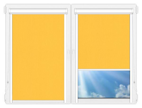 Кассетные рулонные шторы UNI Карина-блэкаут-желтый цена. Купить в «Мастерская Жалюзи»