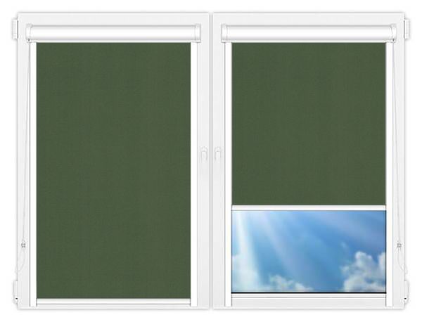 Кассетные рулонные шторы UNI Карина-блэкаут-темно-зеленый цена. Купить в «Мастерская Жалюзи»