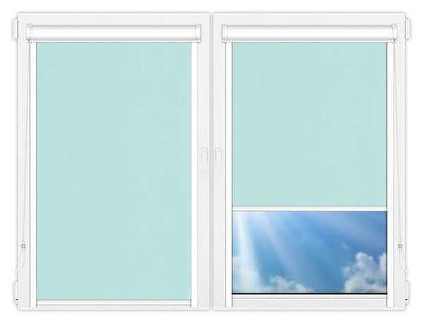 Кассетные рулонные шторы UNI Карина-голубой цена. Купить в «Мастерская Жалюзи»