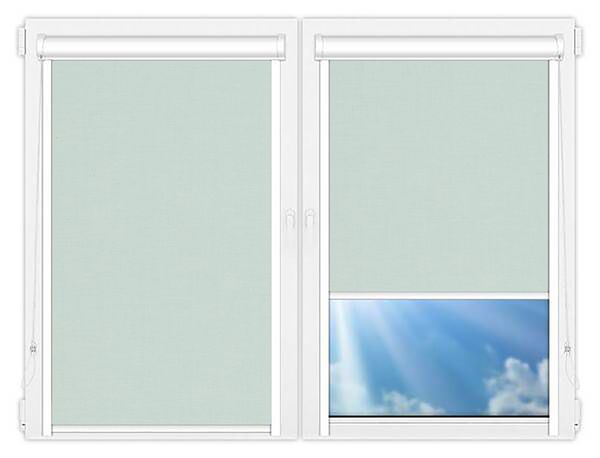 Кассетные рулонные шторы UNI Карина-светло-голубой цена. Купить в «Мастерская Жалюзи»