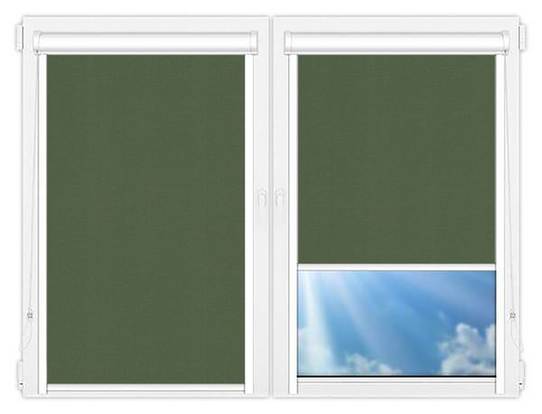 Кассетные рулонные шторы UNI Карина-темно-зеленый цена. Купить в «Мастерская Жалюзи»