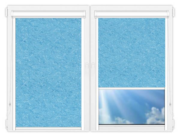 Кассетные рулонные шторы UNI Шелк-голубой цена. Купить в «Мастерская Жалюзи»