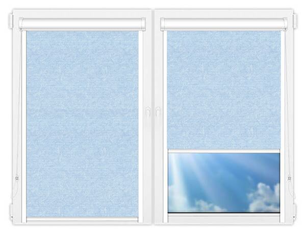 Кассетные рулонные шторы UNI Шелк-морозно-голубой цена. Купить в «Мастерская Жалюзи»