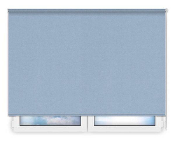 Стандартные рулонные шторы Карина-блэкаут-голубой цена. Купить в «Мастерская Жалюзи»