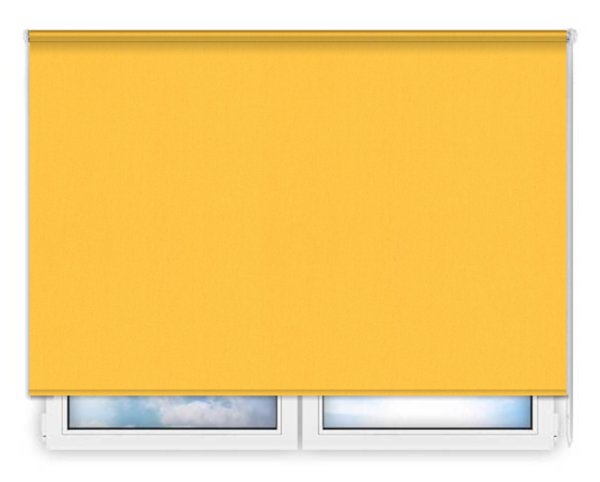 Стандартные рулонные шторы Карина-блэкаут-желтый цена. Купить в «Мастерская Жалюзи»
