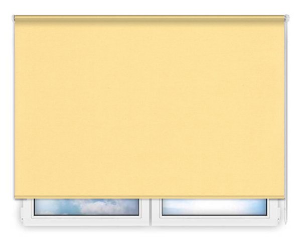 Стандартные рулонные шторы Карина-блэкаут-светло-желтый цена. Купить в «Мастерская Жалюзи»