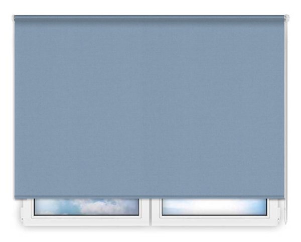 Стандартные рулонные шторы Карина-блэкаут-светло-синий цена. Купить в «Мастерская Жалюзи»